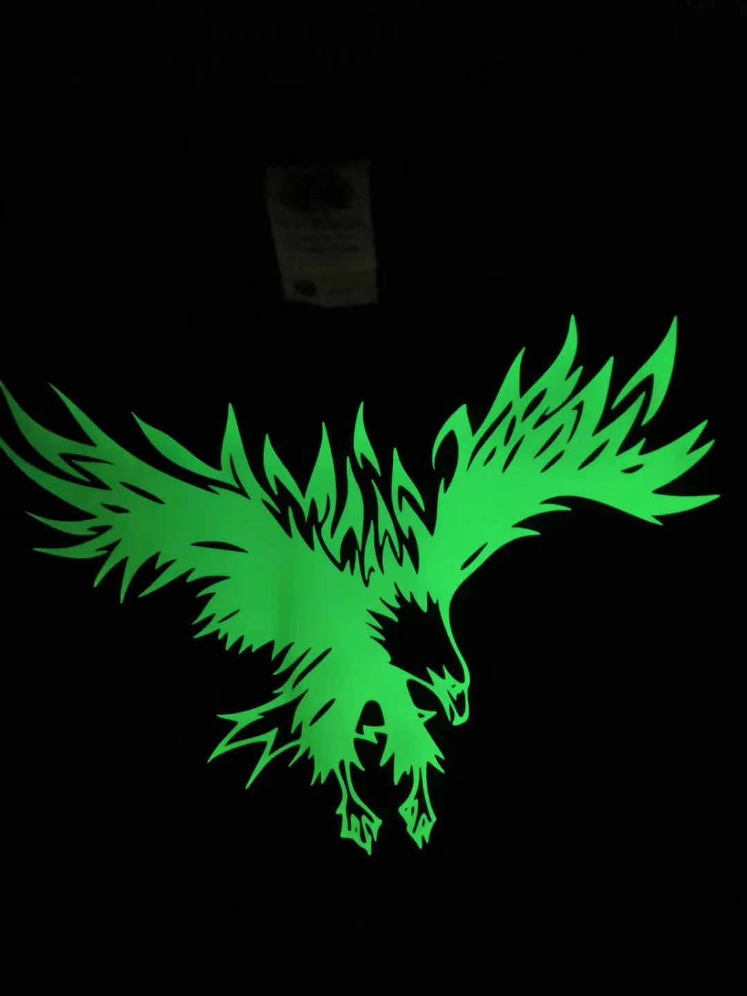 Fácil brillo de maleza en la oscuridad Luminoso de la transferencia de calor Vinyl Photo Luminiscente PU flexible para la ropa